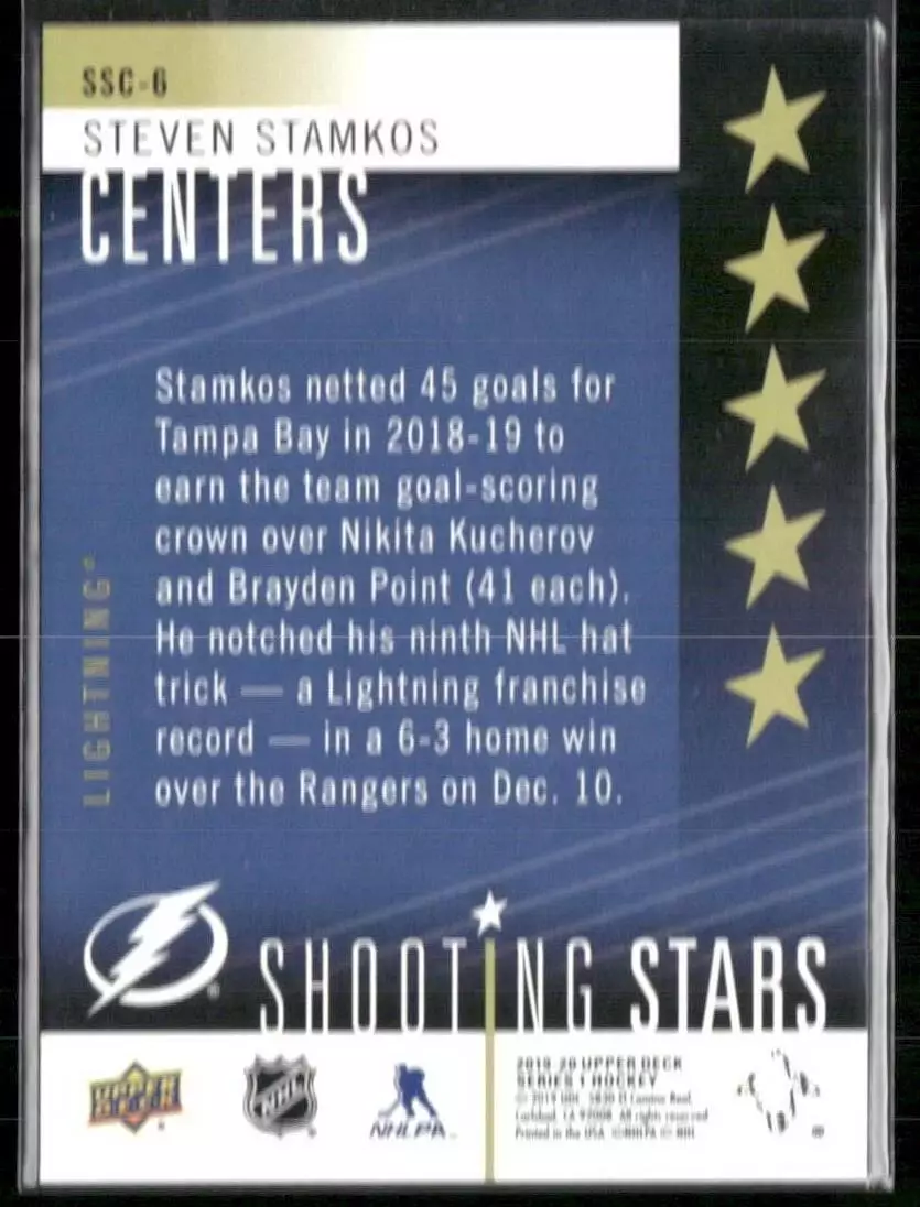 2019-20 Upper Deck Shooting Stars Centers #SSC6 Steven Stamkos 1