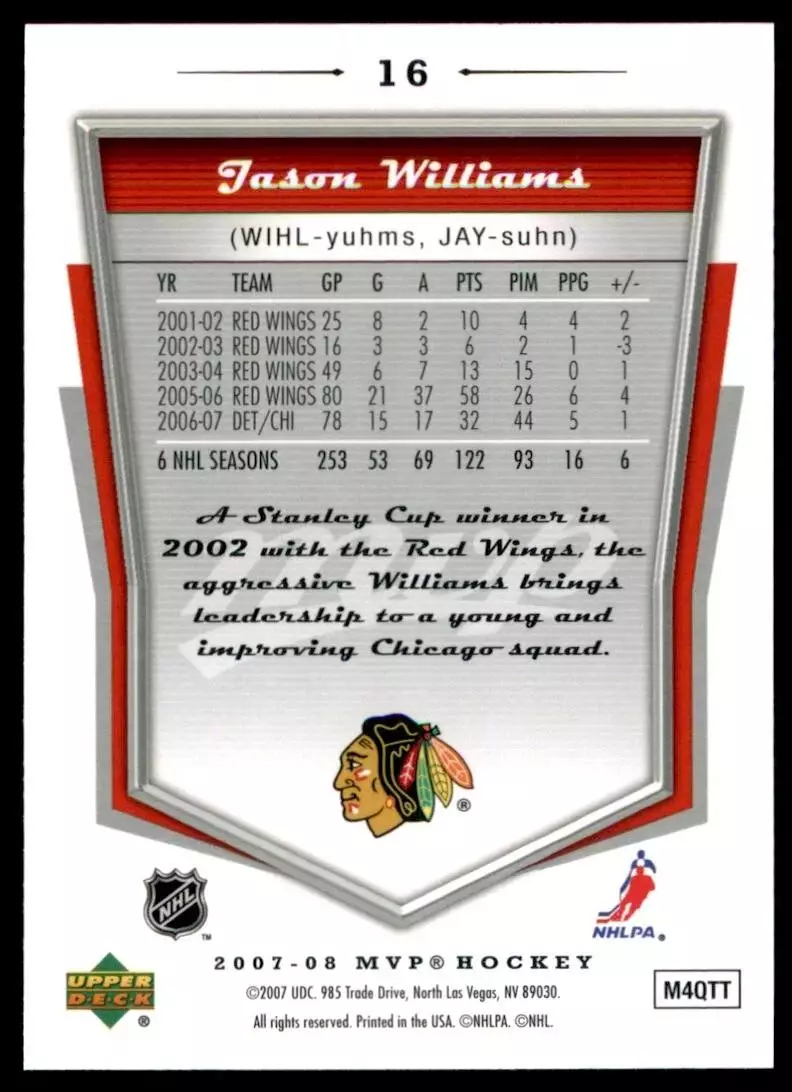 2007-08 Upper Deck MVP #16 Jason Williams 1