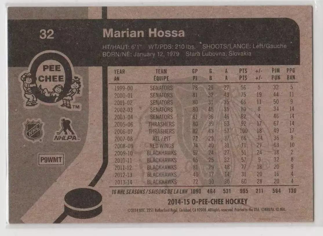 2014-15 O-Pee-Chee Retro #32 Marian Hossa 1