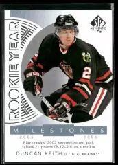 2017-18 SP Authentic Rookie Year Milestones #RYMDC Duncan Keith