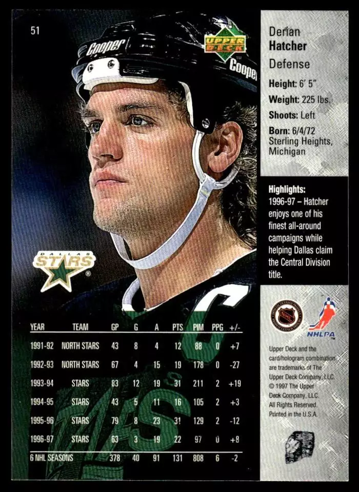 1997-98 Upper Deck #51 Derian Hatcher 1