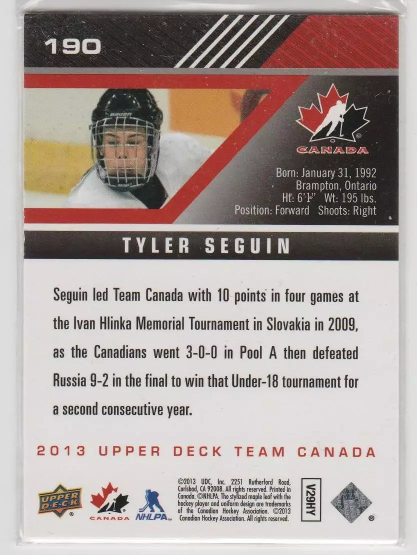 2013-14 Upper Deck Team Canada #190 Tyler Seguin 1