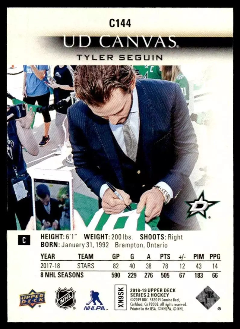 2018-19 Upper Deck Canvas #C144 Tyler Seguin 1