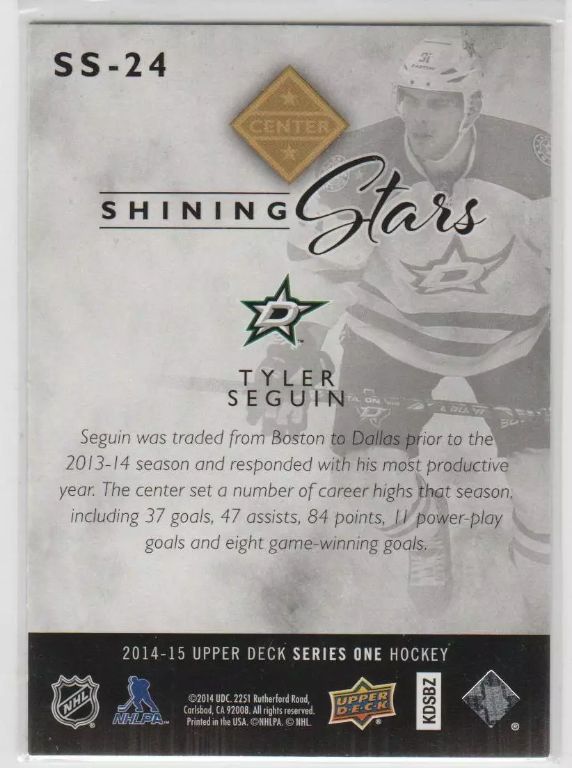 2014-15 Upper Deck Shining Stars Royal Blue #SS24 Tyler Seguin 1