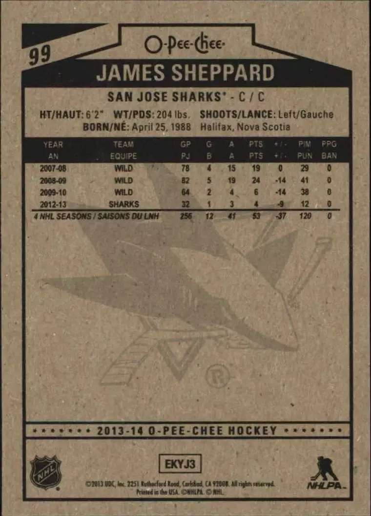 2013-14 O-Pee-Chee #99 James Sheppard 1