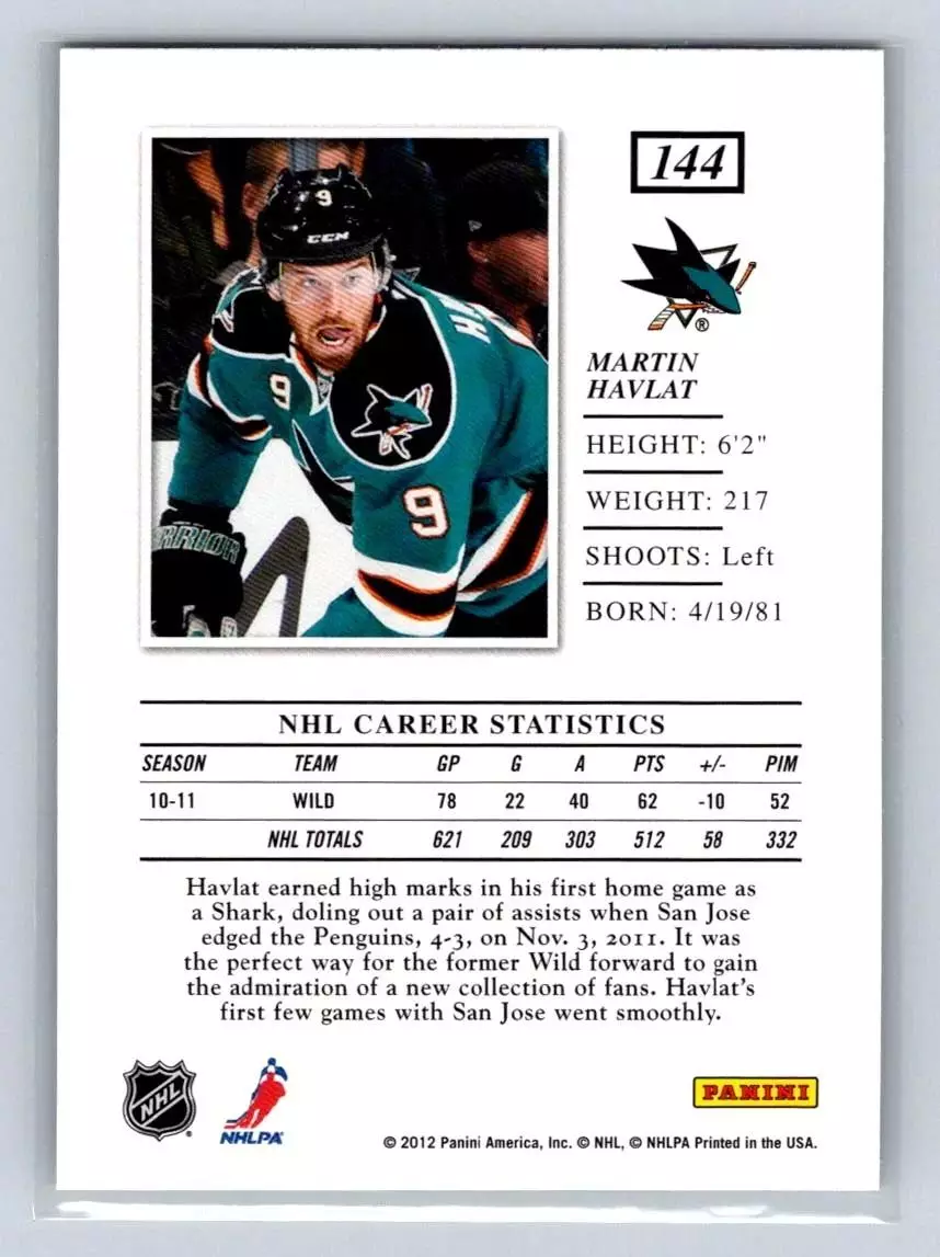2011-12 Elite #144 Martin Havlat 1