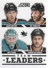 2013-14 Score #574 Logan Couture TL/Joe Thornton/Andrew Desjardins/Antti Niemi