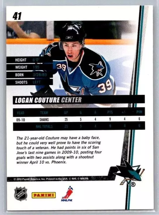 2010-11 Donruss #41 Logan Couture 1