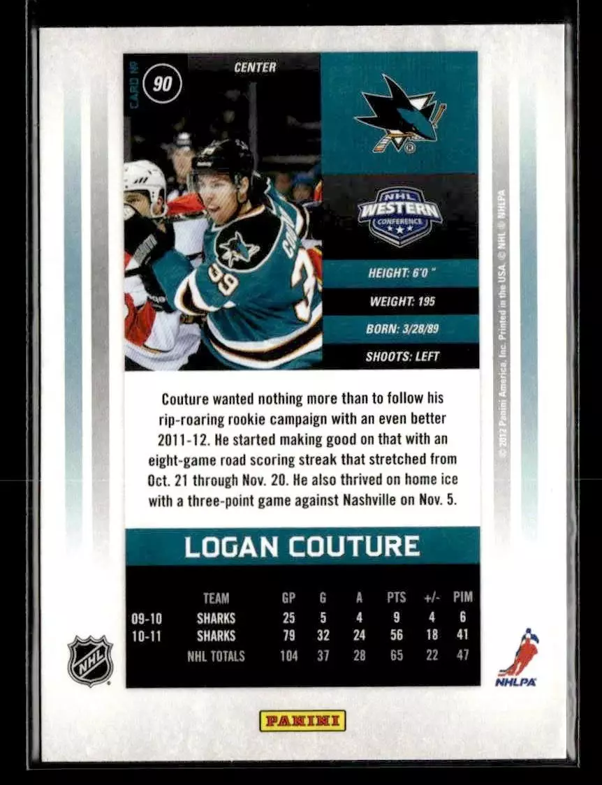 2011-12 Panini Contenders #90 Logan Couture 1