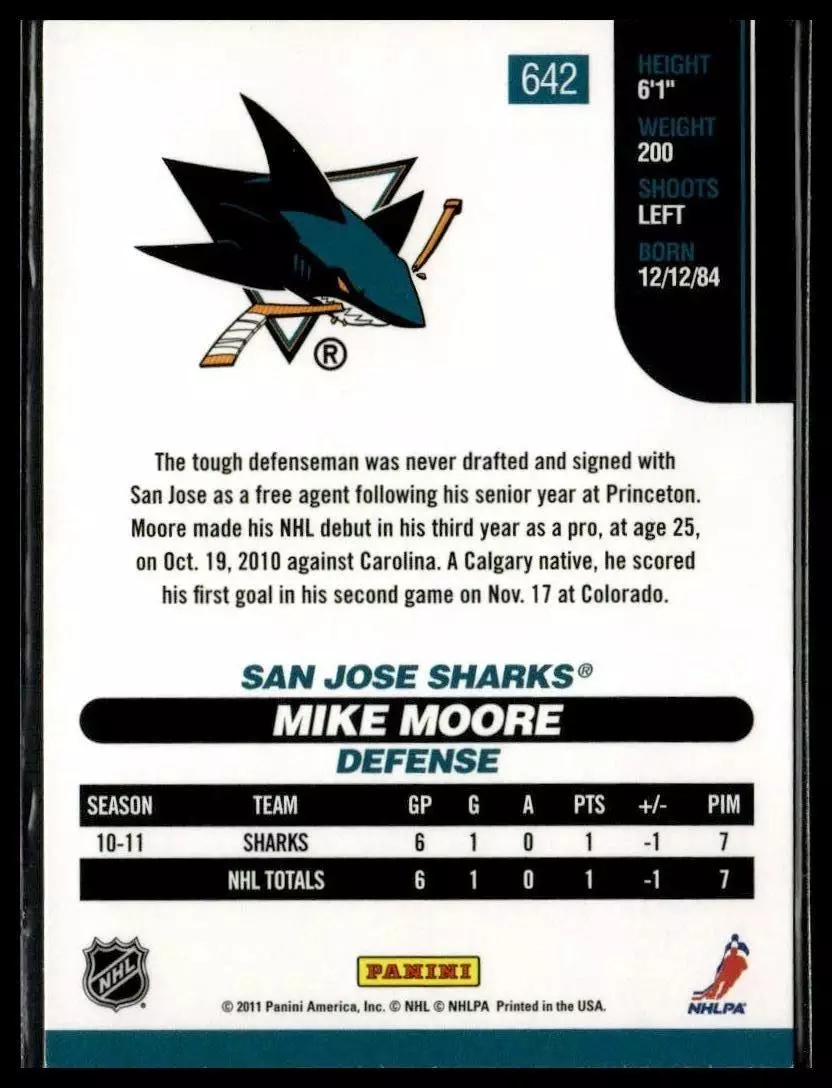 2010-11 Score #642 Mike Moore RC 1