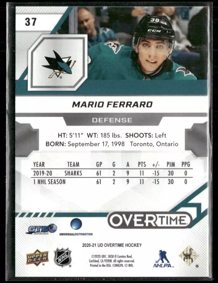 2020-21 Upper Deck Overtime #37 Mario Ferraro 1