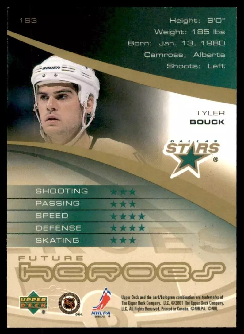 2000-01 Upper Deck Heroes #163 Tyler Bouck RC 1