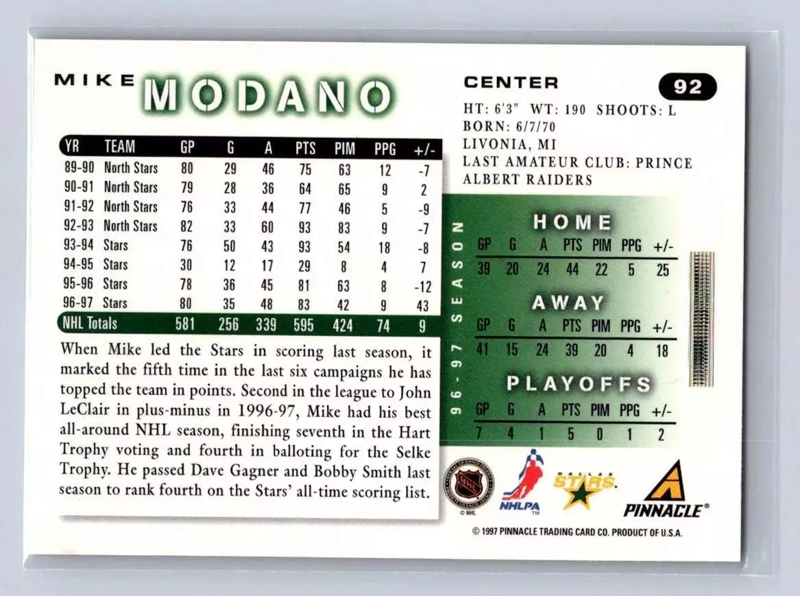 1997-98 Score #92 Mike Modano 1