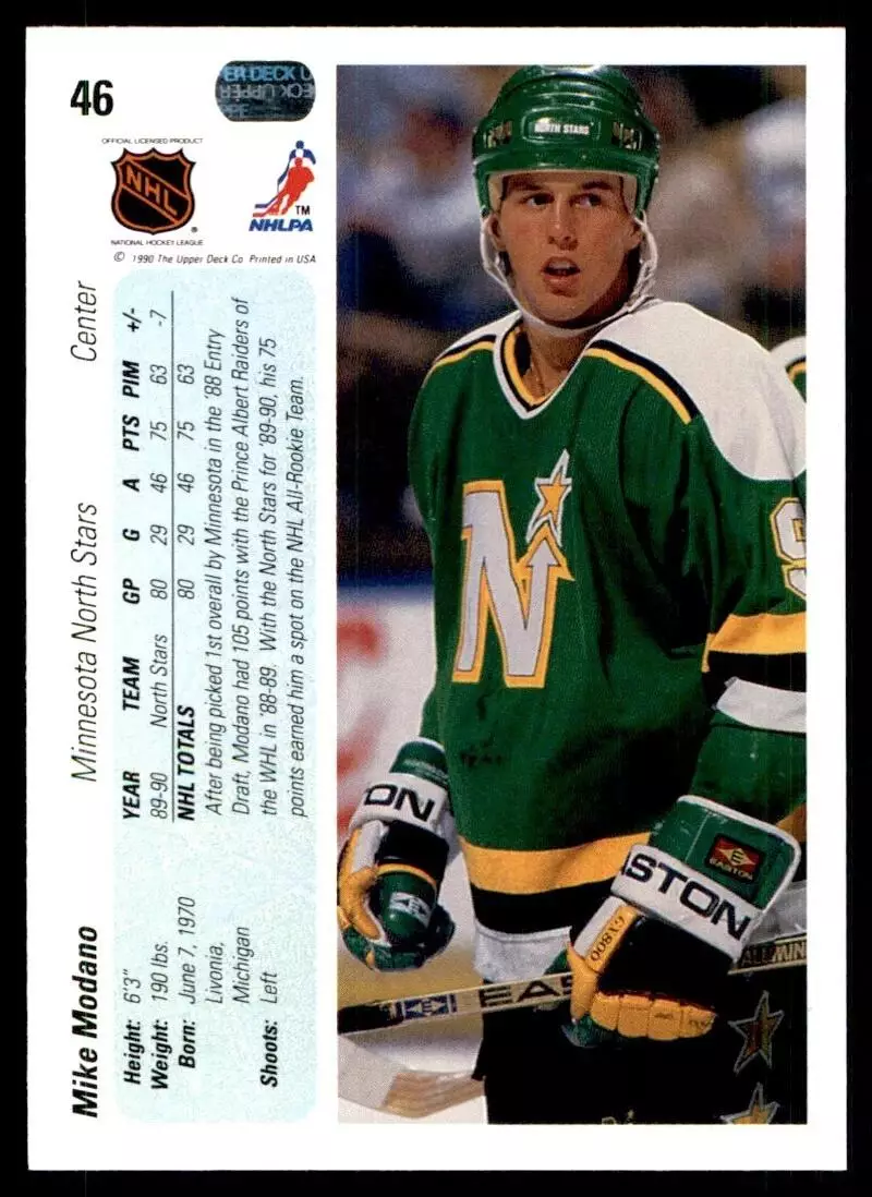1990-91 Upper Deck #46 Mike Modano RC 1