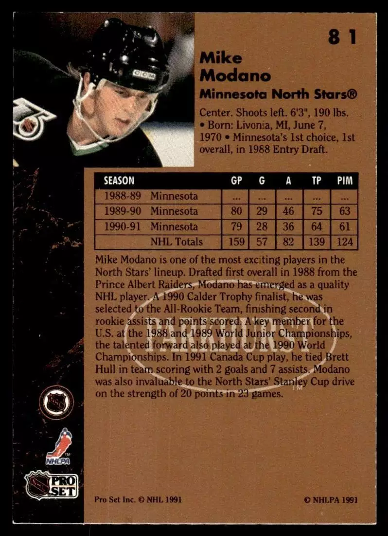 1991-92 Parkhurst #81 Mike Modano 1