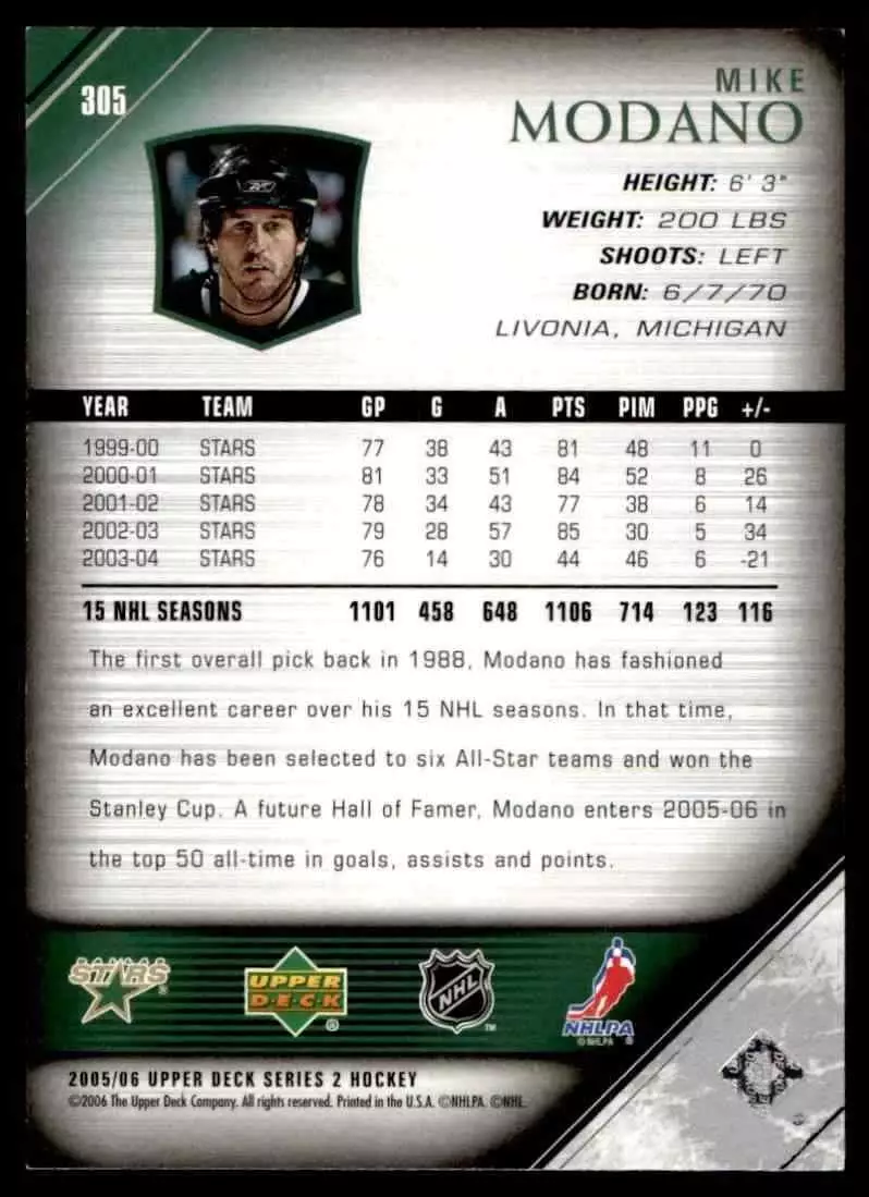 2005-06 Upper Deck #305 Mike Modano 1