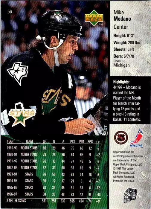 1997-98 Upper Deck #56 Mike Modano 1
