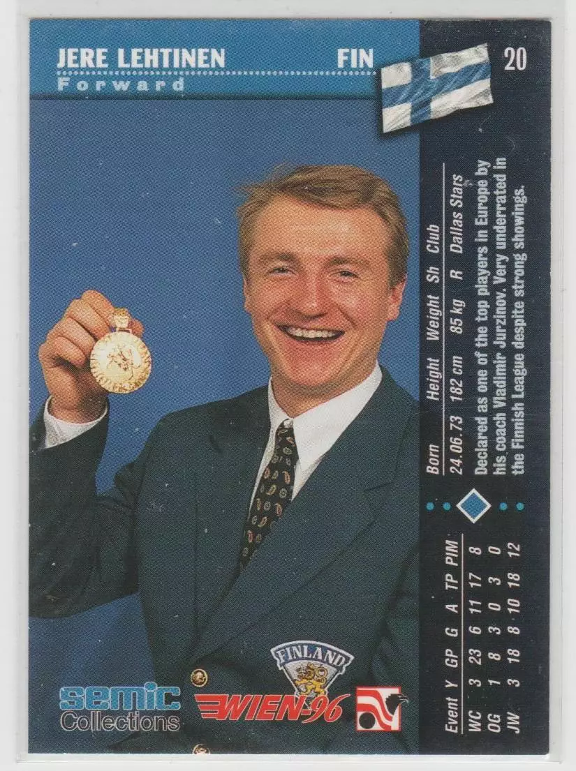 1995 Finnish Semic World Championships #20 Jere Lehtinen 1