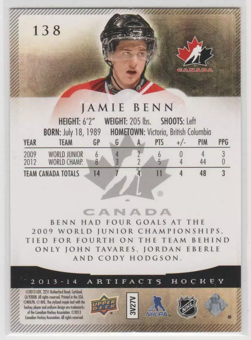 2013-14 Artifacts Ruby #138 Jamie Benn TC 066\299 1