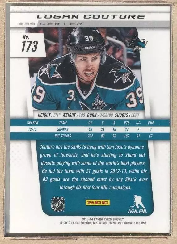 2013-14 Panini Prizm #173 Logan Couture 1