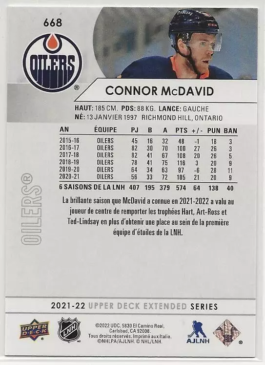 2021-22 Upper Deck #668 Connor McDavid AS1 1