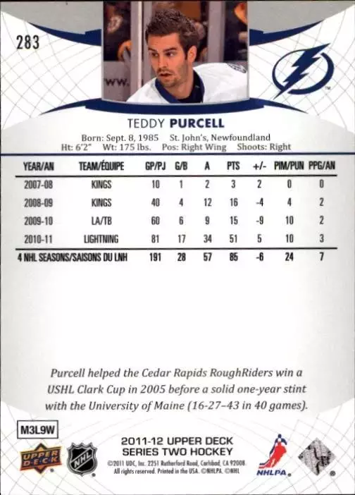 2011-12 Upper Deck #283 Teddy Purcell 1
