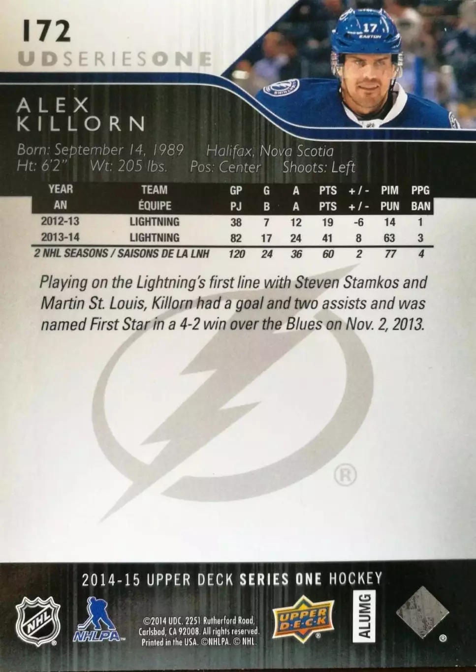 2014-15 Upper Deck #172 Alex Killorn 1