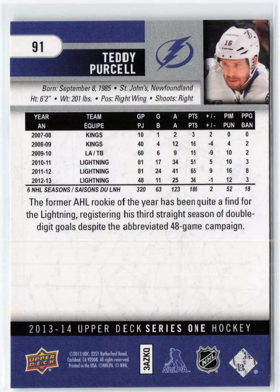 2013-14 Upper Deck #91 Teddy Purcell 1