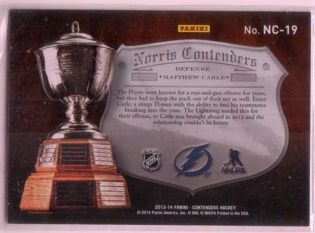2013-14 Panini Contenders Norris Contenders #NC19 Matthew Carle 084\499 1