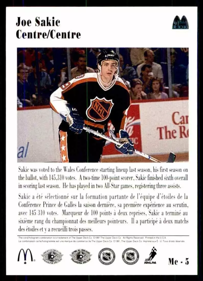 1991-92 Pro Set #199 Joe Sakic 1