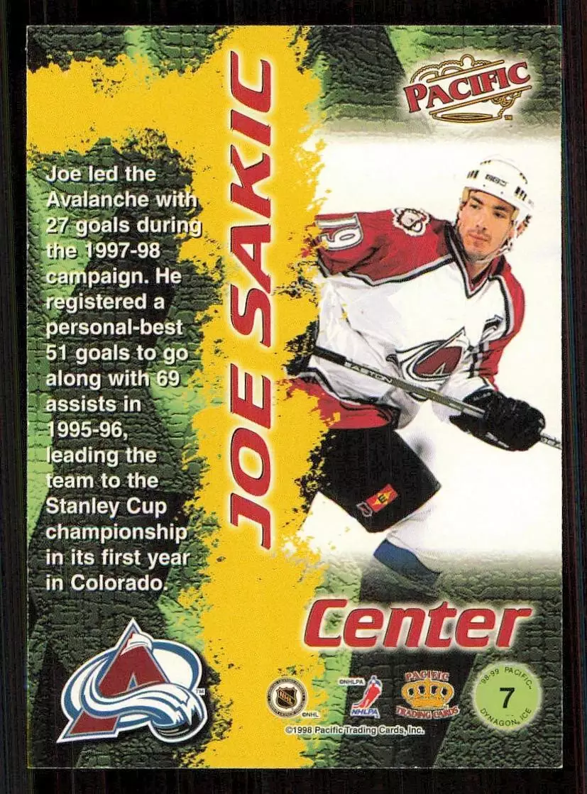1998-99 Pacific Dynagon Ice Inserts #7 Joe Sakic 1