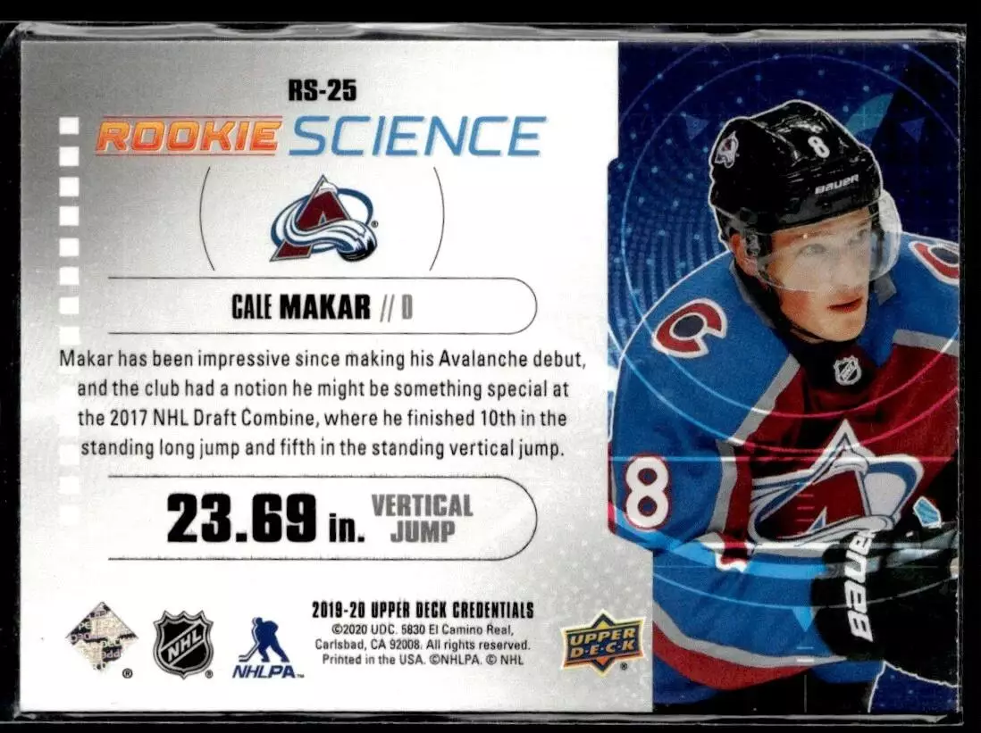 2019-20 Upper Deck Credentials Rookie Science #RS25 Cale Makar 1