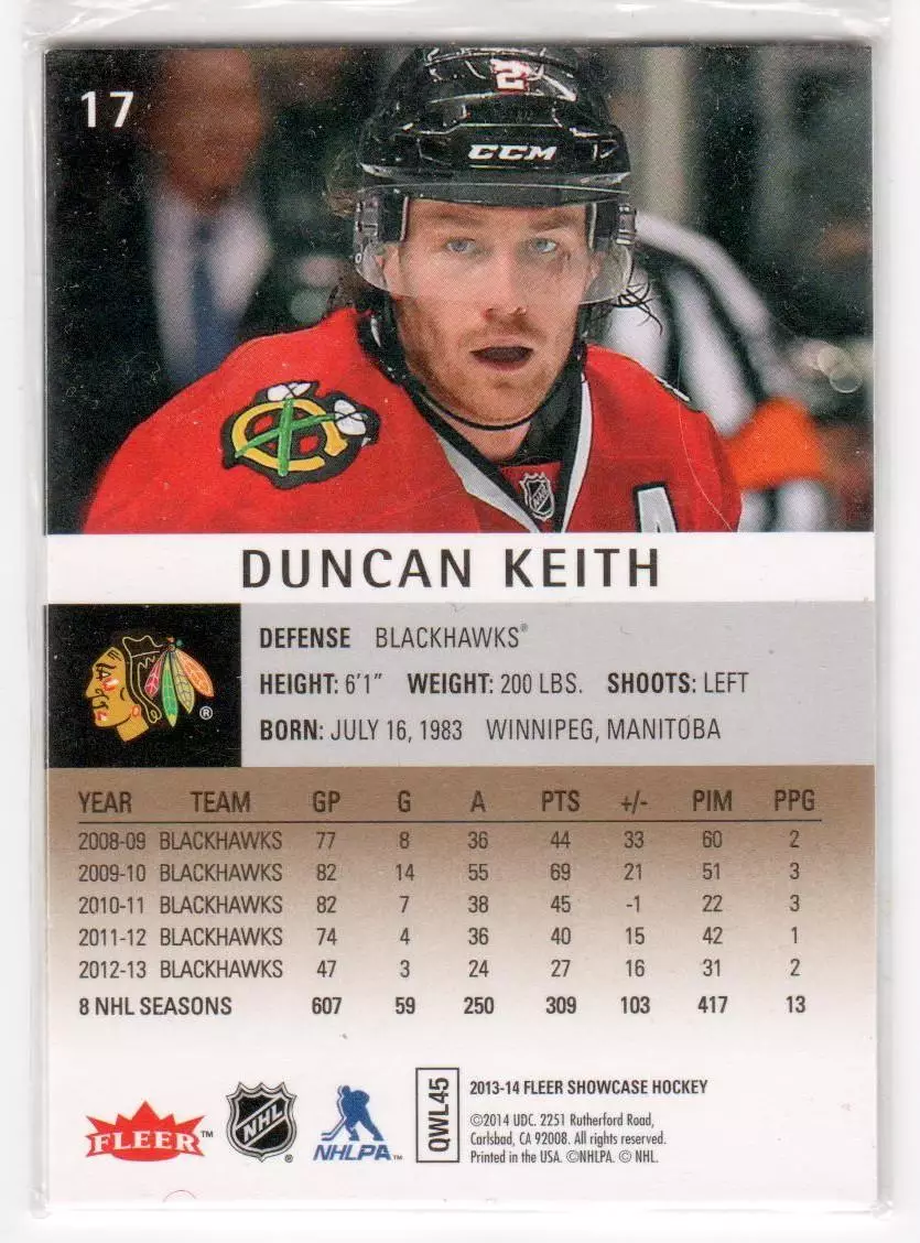 2013-14 Fleer Showcase #17 Duncan Keith 1