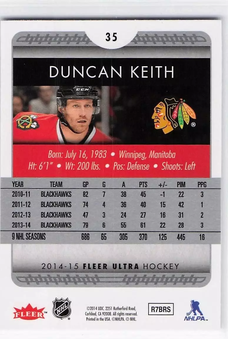 2014-15 Ultra #35 Duncan Keith 1