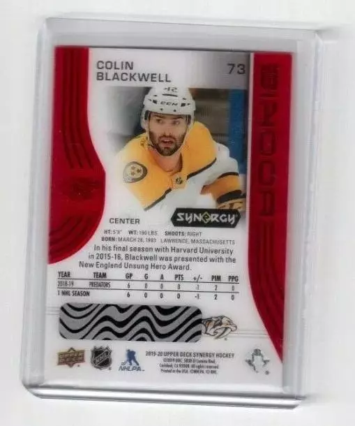 2019-20 Synergy Red Bounty #73 Colin Blackwell 1