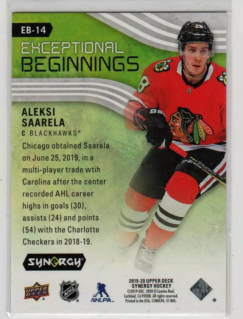 2019-20 Synergy Exceptional Beginnings #EB14 Aleksi Saarela 746\999 1
