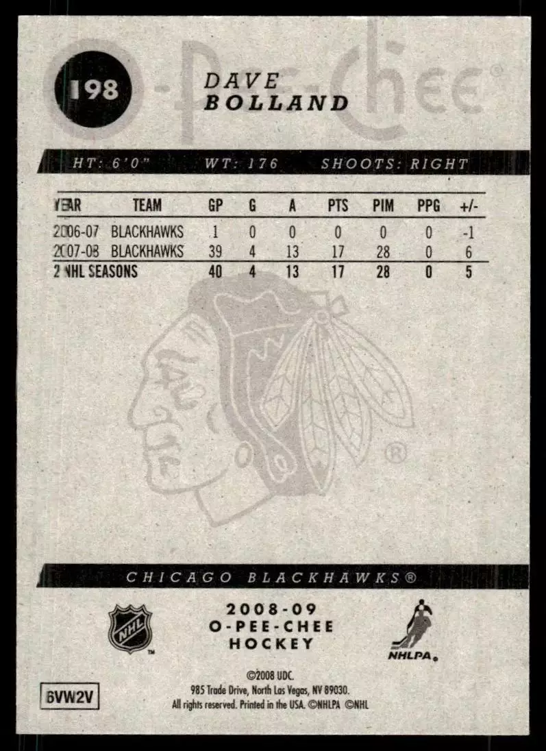 2008-09 O-Pee-Chee #198 Dave Bolland 1