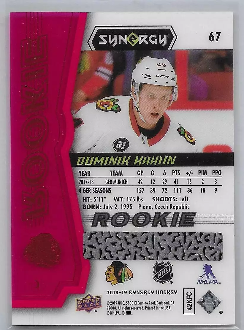 2018-19 Synergy Red Bounty #67 Dominik Kahun 1