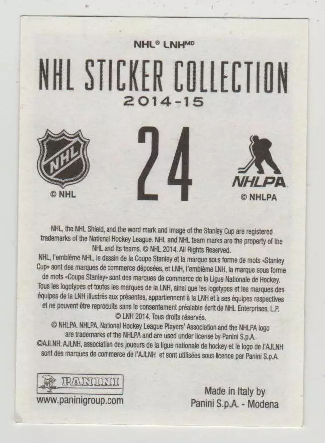 PANINI NHL 2014-2015 #24 Michal Neuvirth 1