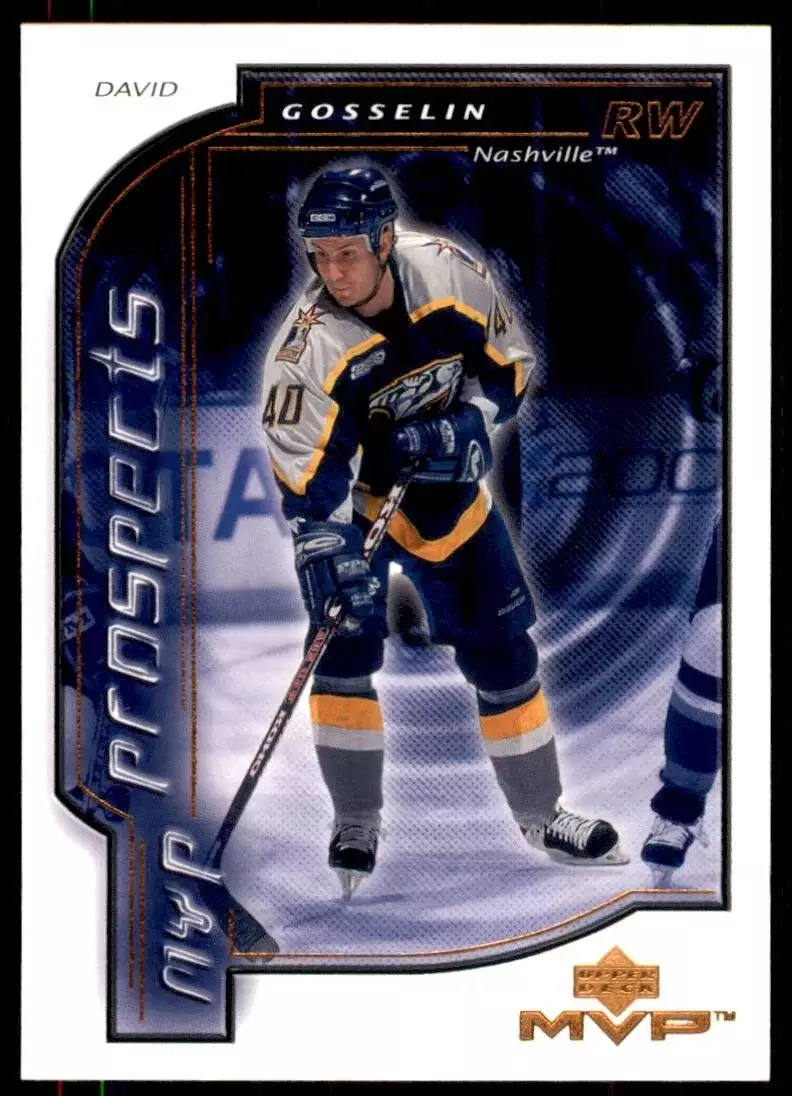 2000-01 Upper Deck MVP #195 David Gosselin RC