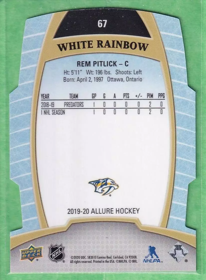 2019-20 Upper Deck Allure White Rainbow #67 Rem Pitlick 1