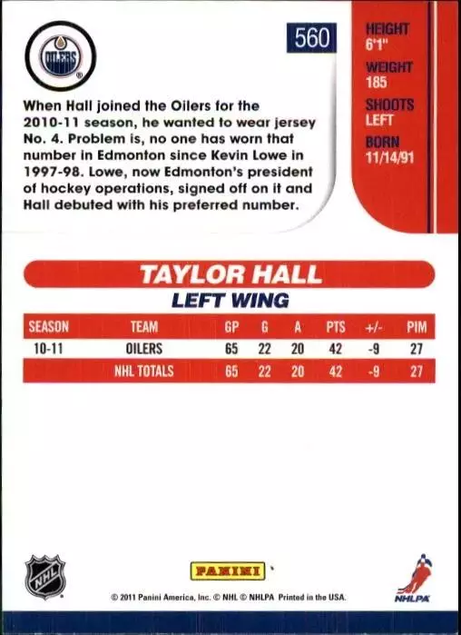2010-11 Score #560 Taylor Hall 1