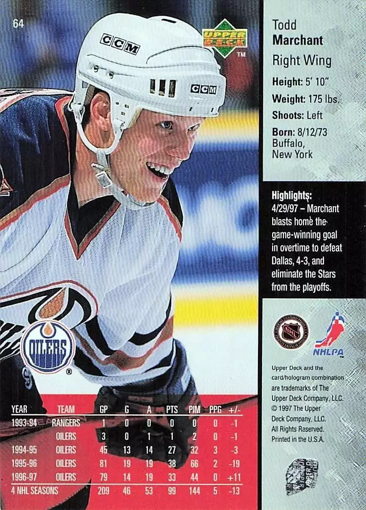 1997-98 Upper Deck #64 Todd Marchant 1