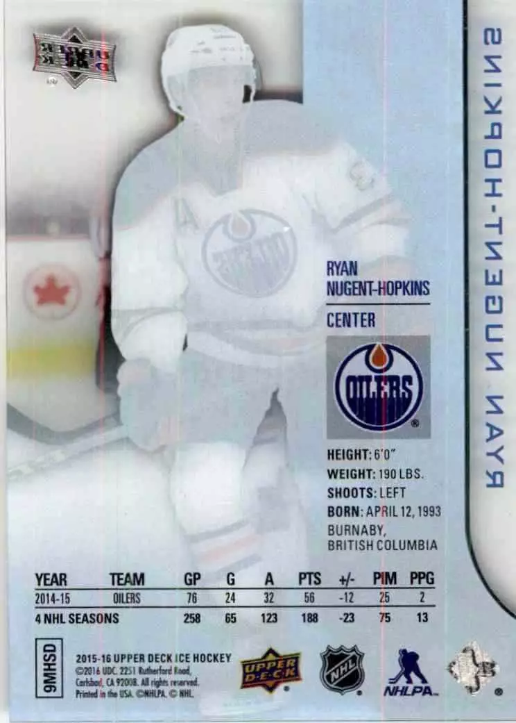 2015-16 Upper Deck Ice #58 Ryan Nugent-Hopkins 1