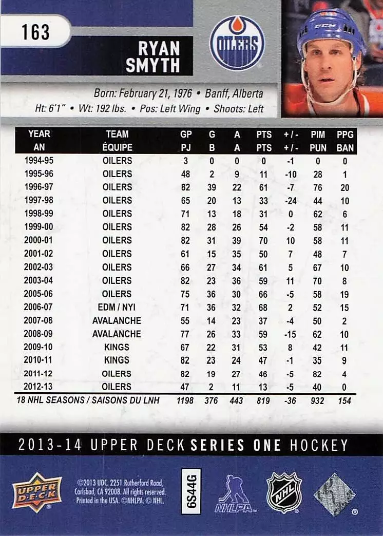 2013-14 Upper Deck #163 Ryan Smyth 1
