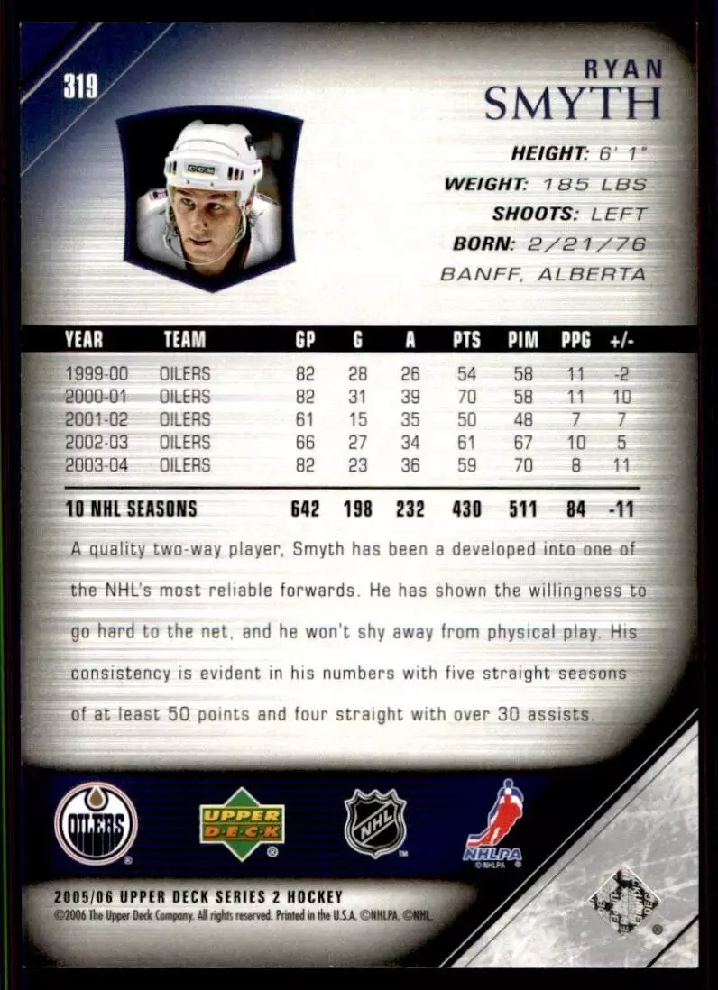 2005-06 Upper Deck #319 Ryan Smyth 1