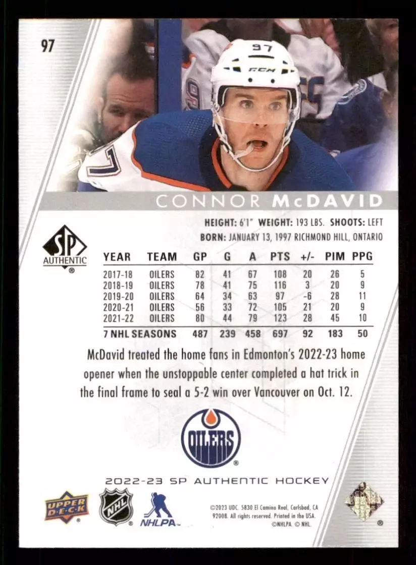 2022-23 SP Authentic #97 Connor McDavid 1
