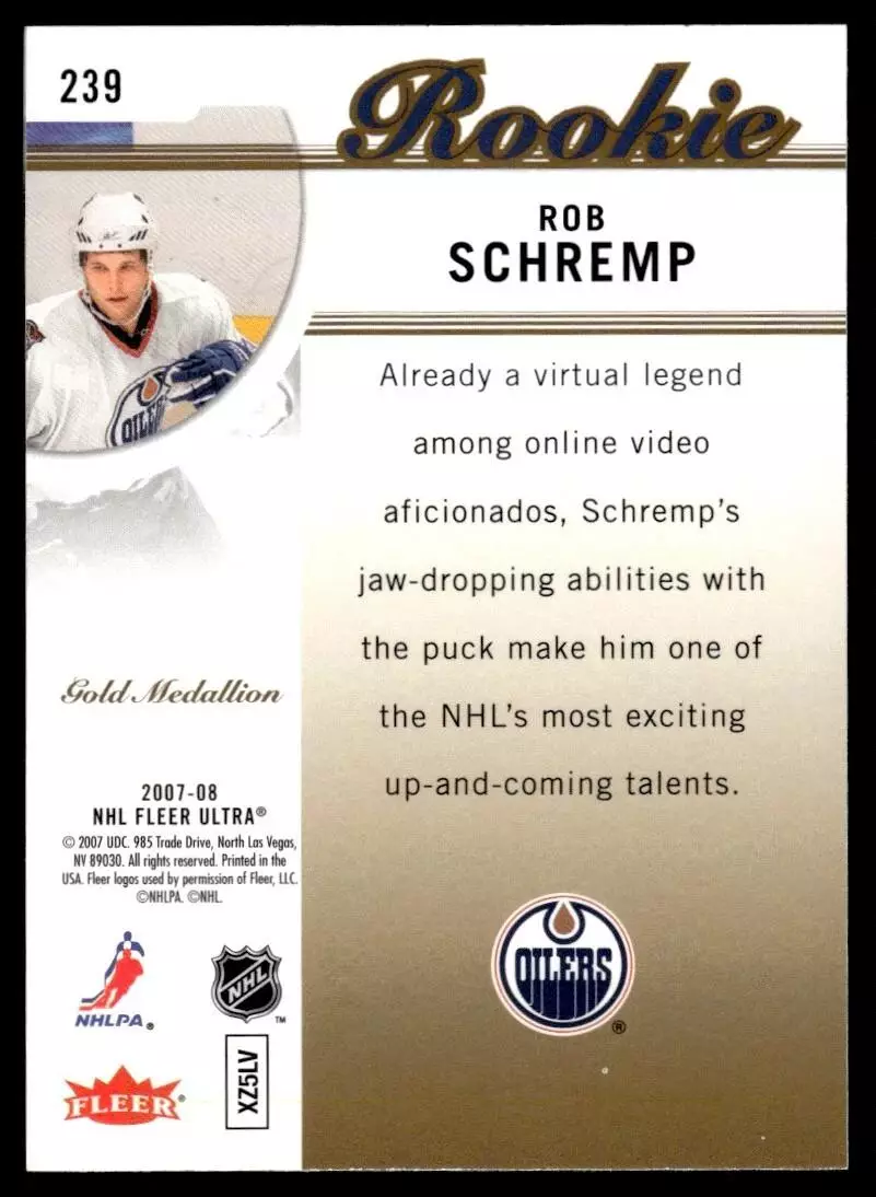 2007-08 Ultra Gold Medallion #239 Rob Schremp \ Dinamo Riga 1