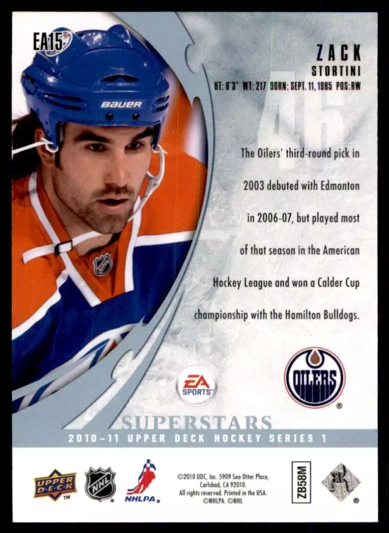 2010-11 Upper Deck EA Superstars #EA15 Zach Stortini \ Enforcer 1