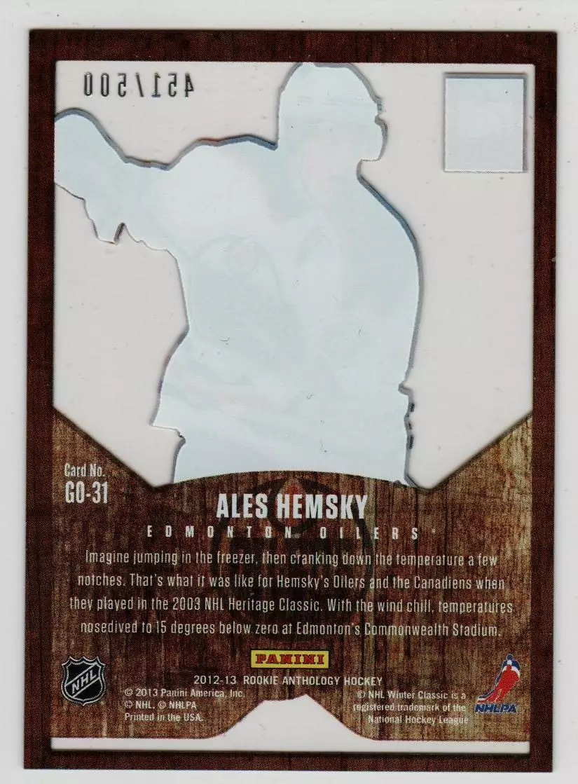 2012-13 Elite The Great Outdoors #31 Ales Hemsky 451\500 1